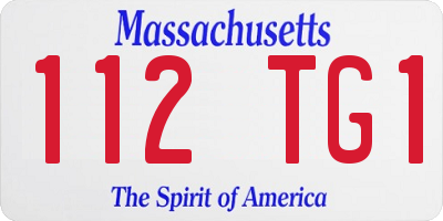 MA license plate 112TG1