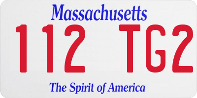 MA license plate 112TG2