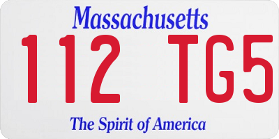 MA license plate 112TG5