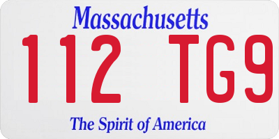 MA license plate 112TG9