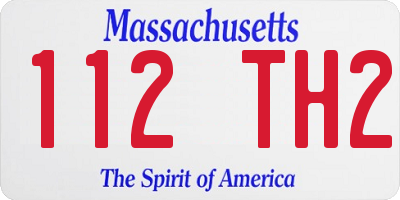 MA license plate 112TH2