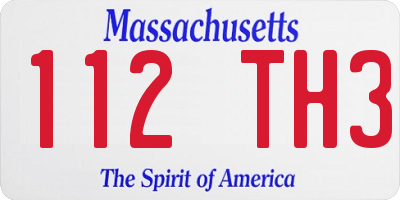 MA license plate 112TH3