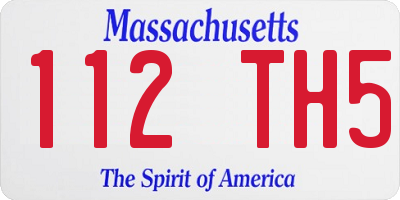 MA license plate 112TH5