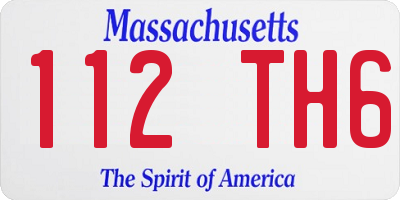MA license plate 112TH6