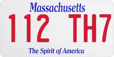 MA license plate 112TH7