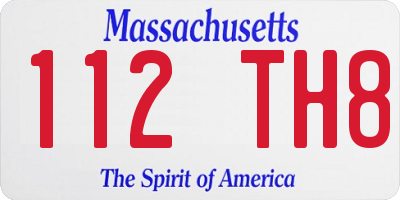 MA license plate 112TH8