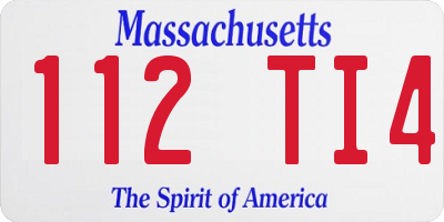 MA license plate 112TI4