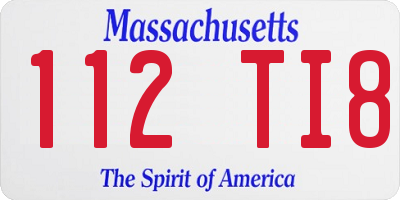 MA license plate 112TI8