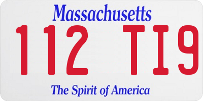 MA license plate 112TI9
