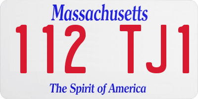 MA license plate 112TJ1