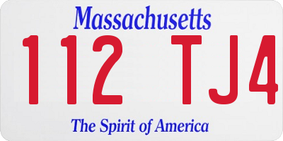 MA license plate 112TJ4