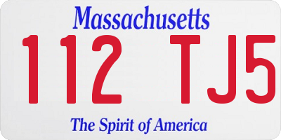 MA license plate 112TJ5