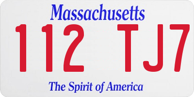 MA license plate 112TJ7