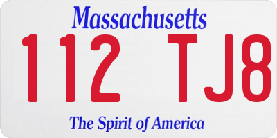 MA license plate 112TJ8