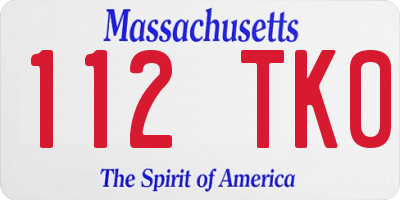 MA license plate 112TK0