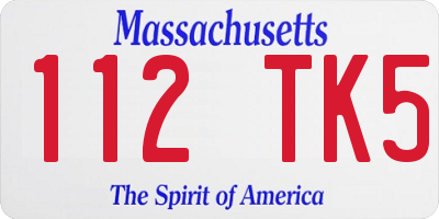 MA license plate 112TK5