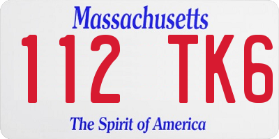 MA license plate 112TK6