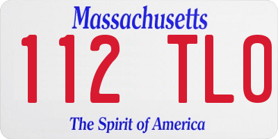 MA license plate 112TL0