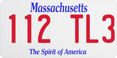 MA license plate 112TL3