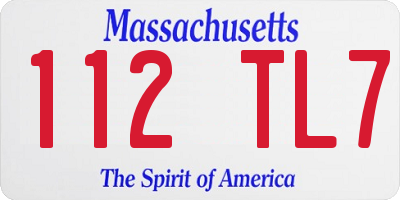 MA license plate 112TL7