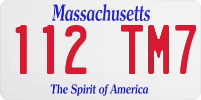 MA license plate 112TM7