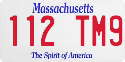 MA license plate 112TM9