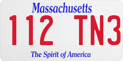 MA license plate 112TN3