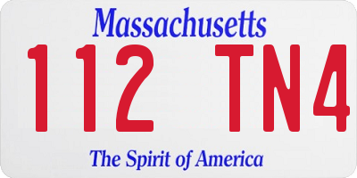 MA license plate 112TN4