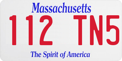 MA license plate 112TN5