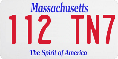 MA license plate 112TN7