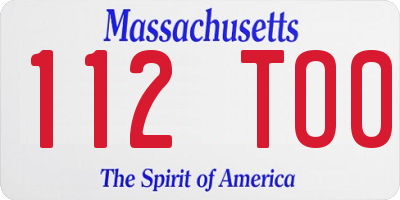 MA license plate 112TO0
