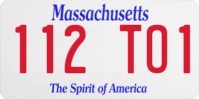 MA license plate 112TO1