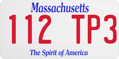 MA license plate 112TP3