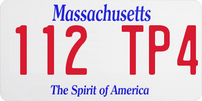 MA license plate 112TP4