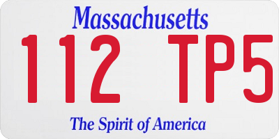 MA license plate 112TP5