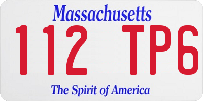 MA license plate 112TP6