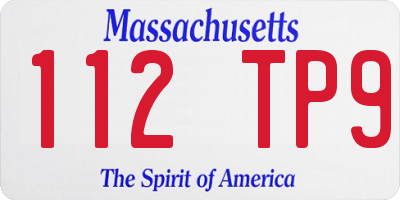 MA license plate 112TP9
