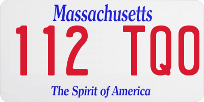 MA license plate 112TQ0