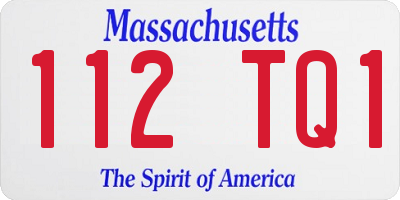 MA license plate 112TQ1