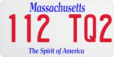MA license plate 112TQ2