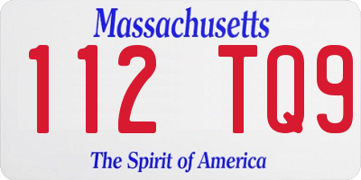 MA license plate 112TQ9