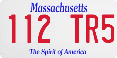 MA license plate 112TR5