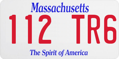 MA license plate 112TR6