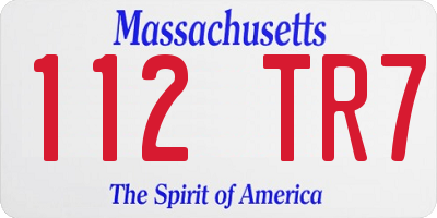 MA license plate 112TR7