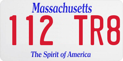MA license plate 112TR8