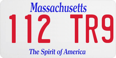 MA license plate 112TR9