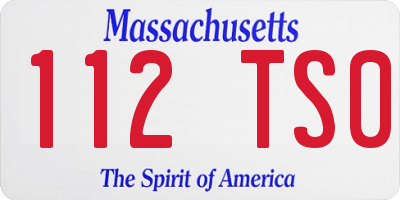 MA license plate 112TS0