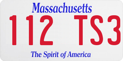 MA license plate 112TS3