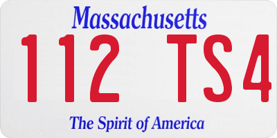 MA license plate 112TS4