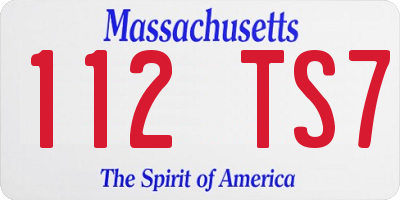 MA license plate 112TS7